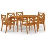 7-Piece Garden Dining Set Wood Timber Outdoor Patio Furniture Acacia