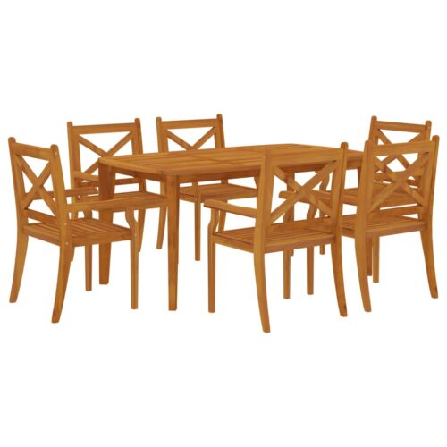 7-Piece Garden Dining Set Wood Timber Outdoor Patio Furniture Acacia - Image 3