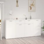 Sideboard White 160x36x75cm Engineered Wood