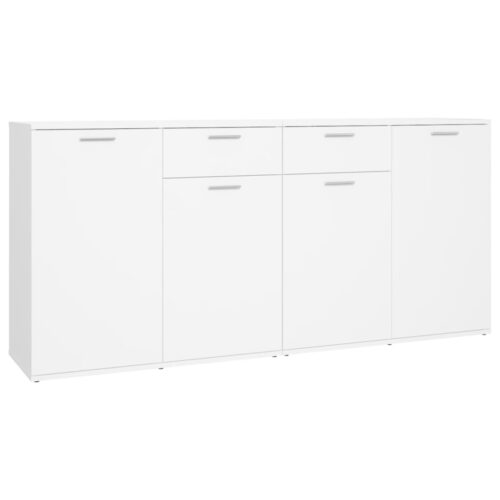 Sideboard White 160x36x75cm Engineered Wood - Image 2