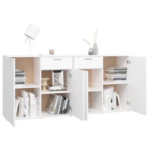 Sideboard White 160x36x75cm Engineered Wood - Image 4