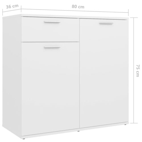 Sideboard White 160x36x75cm Engineered Wood - Image 9