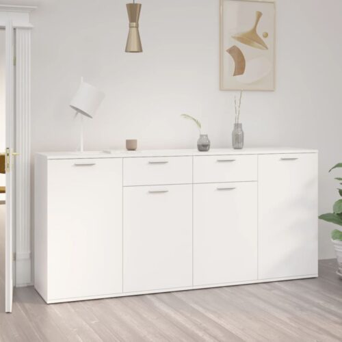 Sideboard White 160x36x75cm Engineered Wood - Image 11