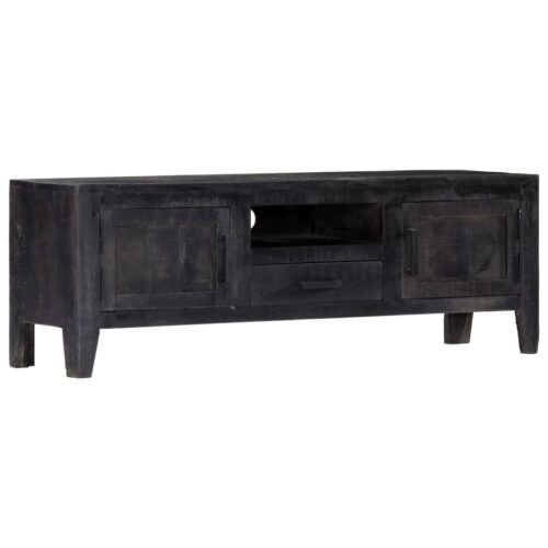 TV Cabinet Black 118x30x40cm Solid Mango Wood