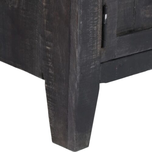 TV Cabinet Black 118x30x40cm Solid Mango Wood - Image 4