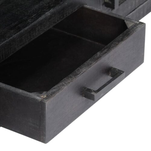 TV Cabinet Black 118x30x40cm Solid Mango Wood - Image 5