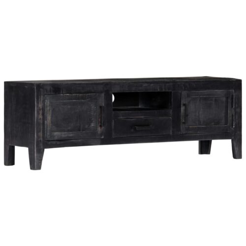 TV Cabinet Black 118x30x40cm Solid Mango Wood - Image 10
