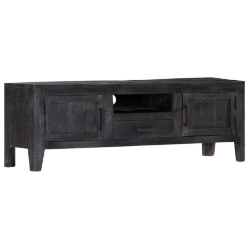 TV Cabinet Black 118x30x40cm Solid Mango Wood - Image 11