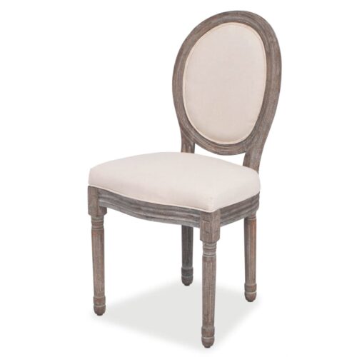 Dining Chairs 4pcs Cream Fabric