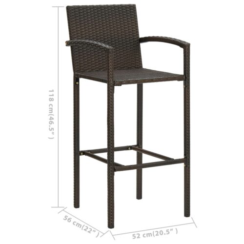 5-Piece Garden Bar Set Brown - Image 11