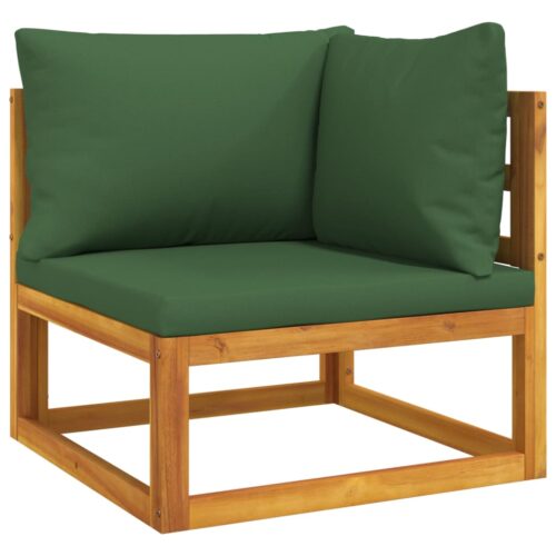 5-Piece Garden Lounge Set with Green Cushions Wood Timber Outdoor Patio Furniture - Image 3