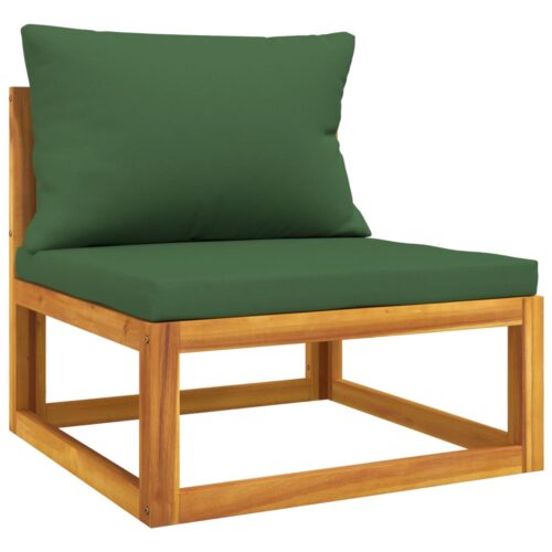 5-Piece Garden Lounge Set with Green Cushions Wood Timber Outdoor Patio Furniture - Image 4