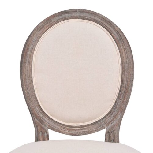 Dining Chairs 6pcs Cream Fabric - Image 5