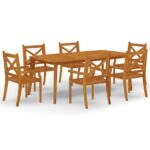 7-Piece Garden Dining Set Wood Timber Outdoor Patio Furniture Acacia