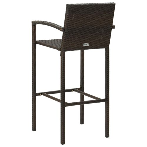 5-Piece Outdoor Bar Set Garden Patio Dining Stools Chairs Wicker Table Furniture - Image 7