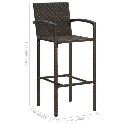 5-Piece Outdoor Bar Set Garden Patio Dining Stools Chairs Wicker Table Furniture - Image 11
