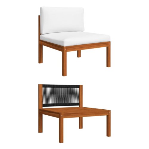 3-Seater Garden Sofa with Cushion Acacia Wood Timber Outdoor Patio Furniture - Image 4
