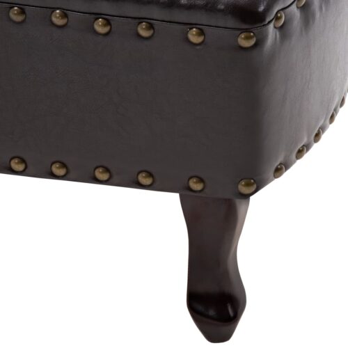 Chaise Longue Dark Brown Faux Leather - Image 7