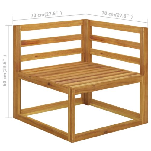 5-Piece Garden Lounge Set with Cushion Cream Acacia Wood Timber Outdoor Patio Furniture - Image 10