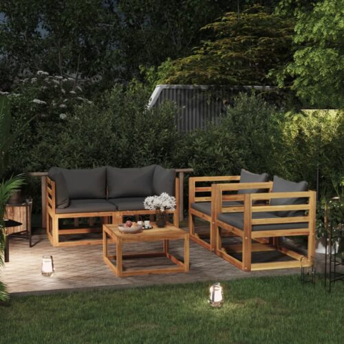 5-Piece Garden Lounge Set with Cushion Acacia Wood Timber Outdoor Patio Furniture - Image 12