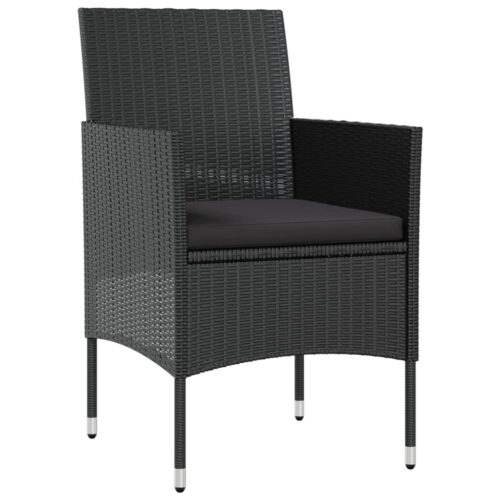 8-Piece Garden Lounge Set with Cushions Poly Rattan Wicker Outdoor Patio Furniture Black - Image 6