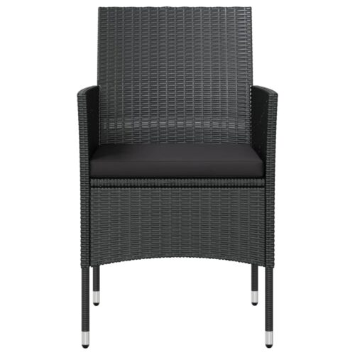 8-Piece Garden Lounge Set with Cushions Poly Rattan Wicker Outdoor Patio Furniture Black - Image 7