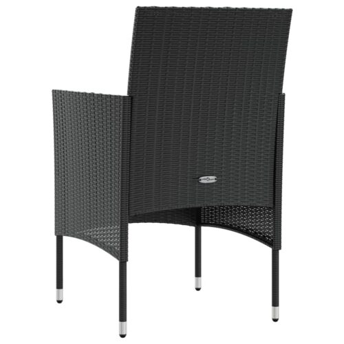 8-Piece Garden Lounge Set with Cushions Poly Rattan Wicker Outdoor Patio Furniture Black - Image 8
