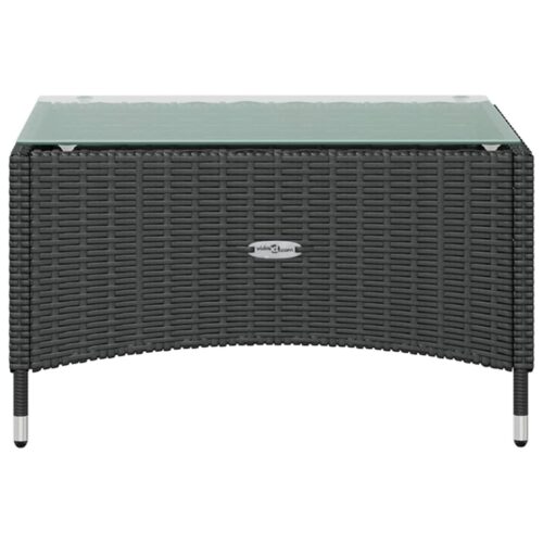 8-Piece Garden Lounge Set with Cushions Poly Rattan Wicker Outdoor Patio Furniture Black - Image 10