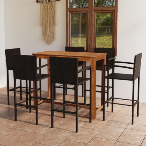 7-Piece Garden Bar Set Brown - Image 12