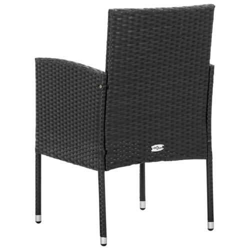 7-Piece Garden Dining Set Poly Rattan Wicker Outdoor Patio Furniture Black - Image 7