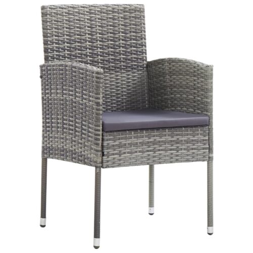 7-Piece Garden Dining Set Poly Rattan Wicker Outdoor Patio Furniture Anthracite - Image 4