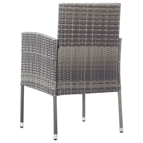7-Piece Garden Dining Set Poly Rattan Wicker Outdoor Patio Furniture Anthracite - Image 7