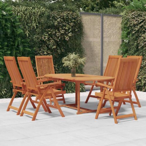7-Piece Garden Dining Set Wood Timber Outdoor Patio Furniture Eucalyptus - Image 12