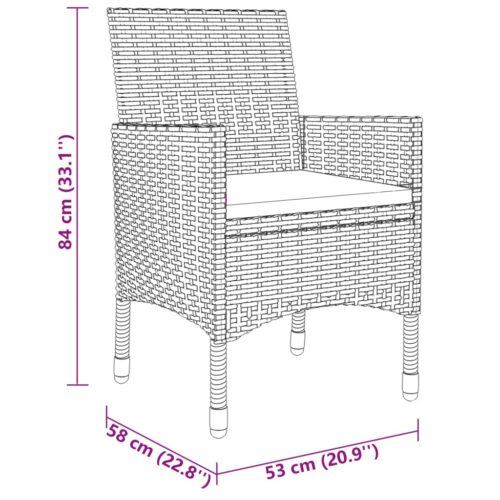 9-Piece Garden Dining Set Poly Rattan Wicker Outdoor Patio Furniture Beige - Image 8