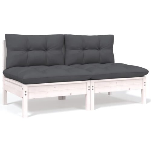 13-Piece Garden Lounge Set with Anthracite Cushions Pine Wood Outdoor Patio Furniture - Image 3