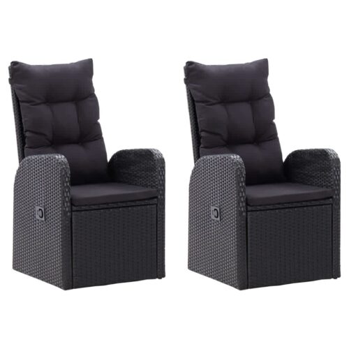 7-Piece Garden Dining Set with Cushions Black Outdoor Patio Lounge Furniture - Image 3