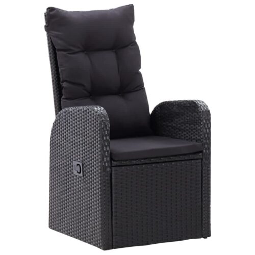 7-Piece Garden Dining Set with Cushions Black Outdoor Patio Lounge Furniture - Image 4
