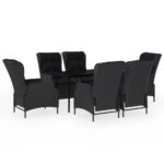 7-Piece Garden Dining Set Dark Grey Outdoor Patio Lounge Furniture