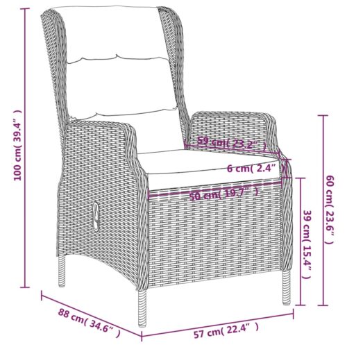 7-Piece Garden Dining Set Dark Grey Outdoor Patio Lounge Furniture - Image 7