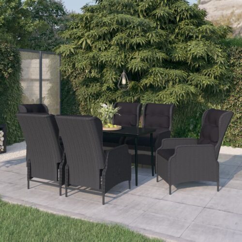 7-Piece Garden Dining Set Dark Grey Outdoor Patio Lounge Furniture - Image 9
