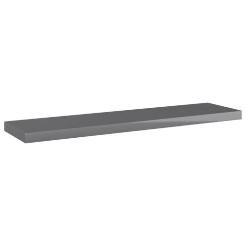 Bookshelf Boards 4pcs High Gloss Grey 40x10x1.5cm Engineered Wood - Image 2