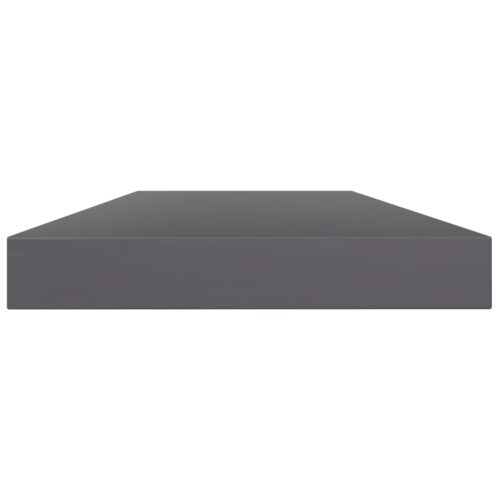 Bookshelf Boards 4pcs High Gloss Grey 40x10x1.5cm Engineered Wood - Image 3