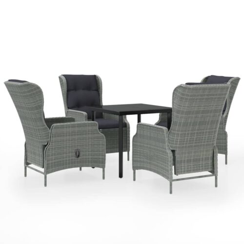 5-Piece Garden Dining Set Light Grey