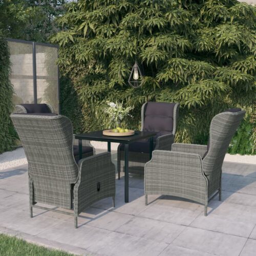 5-Piece Garden Dining Set Light Grey - Image 9