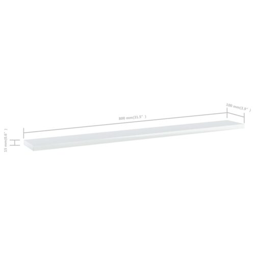 Bookshelf Boards 4pcs High Gloss White 80x10x1.5cm Engineered Wood - Image 5