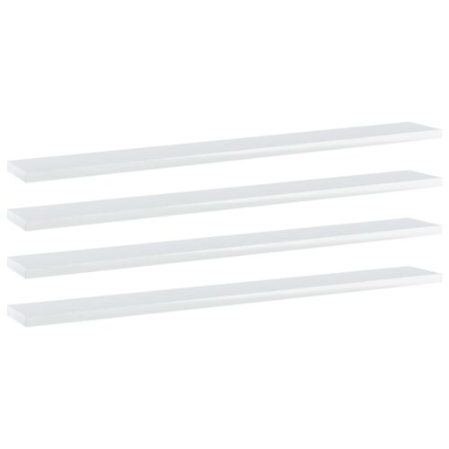 Bookshelf Boards 4pcs High Gloss White 80x10x1.5cm Engineered Wood - Image 6