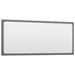 Bathroom Mirror High Gloss Grey 90x1.5x37cm Engineered Wood