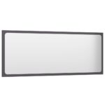 Bathroom Mirror High Gloss Grey 100x1.5x37cm Engineered Wood