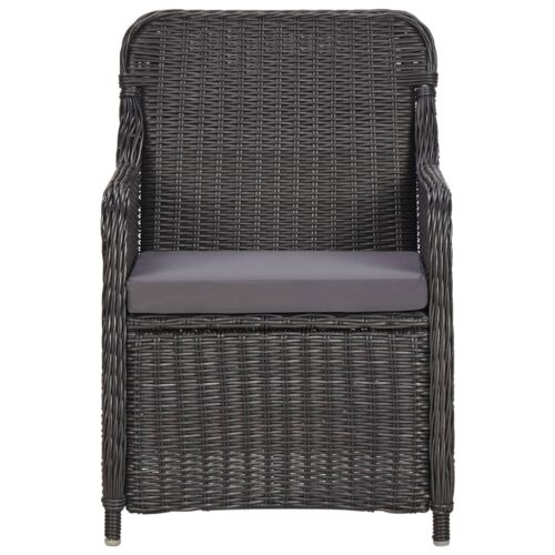 7-Piece Outdoor Dining Set Poly Rattan Wicker Outdoor Patio Furniture Black - Image 5