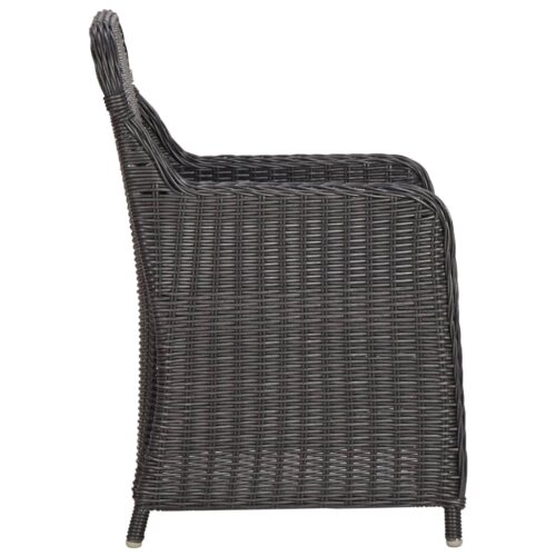 7-Piece Outdoor Dining Set Poly Rattan Wicker Outdoor Patio Furniture Black - Image 7